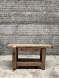 Mooie oude houten antieke werkbank 147953 lengte 164 cm