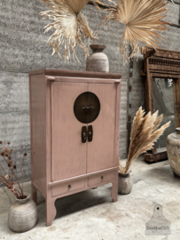 Oude Chinese kast roze hoogglans 148075