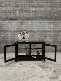 Prachtige gepatineerde jaren 20 winkelkast 4 zijdes glas 147745 verkocht