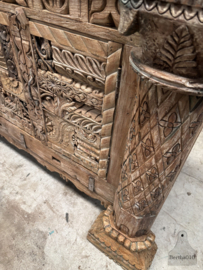 Handgesneden Indiaase console functioneel kunstwerk met karakter 147771 verkocht