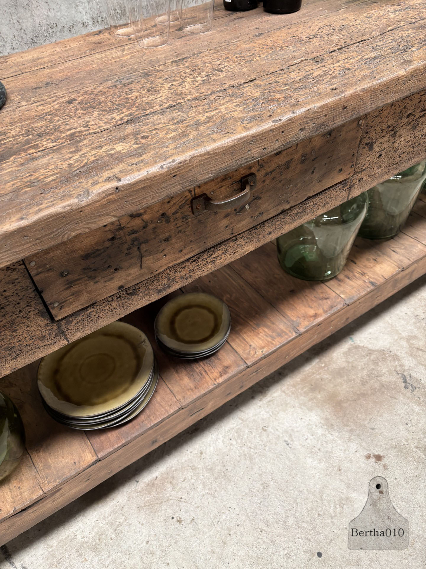 Antieke eiken werkbank  100 jaar oud vakmanschap 147526