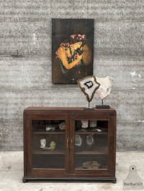 Elegante antieke winkelvitrine 3 kanten glas ca 1920 147847