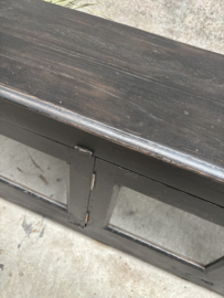 Lage vitrinekast dressoir met glazen vouwdeuren 148135