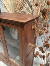 Antieke houten vitrine winkel schoolkast 148128