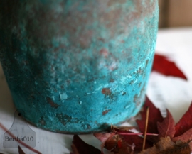 Koperen turquoise pot (130032)..verkocht