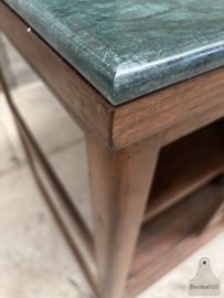 Antieke keukeneiland met marmer werkblad 147866 lengte 126 cm