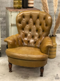 Shabby lederen stoel (143950) verkocht