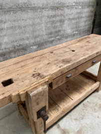 Òude Franse werkbank (147074) lengte 177 cm verkocht