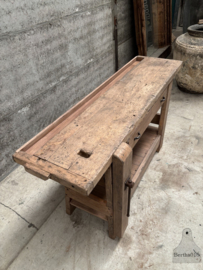 Mooie oude houten antieke werkbank 147953 lengte 164 cm