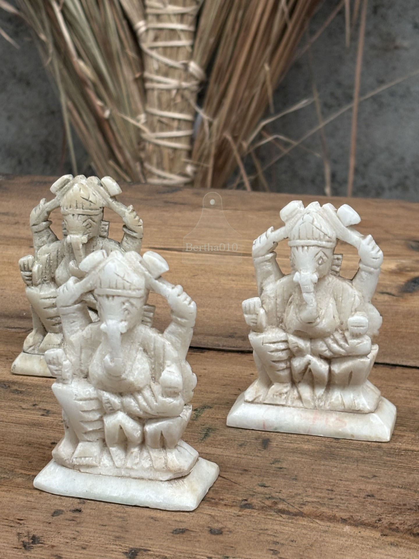 Marmeren Ganesha Beeldje – Handgemaakt uit Makrana Marmer (10 cm) 147228