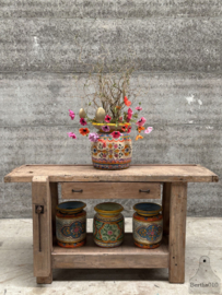 Mooie oude houten antieke werkbank 147953 lengte 164 cm