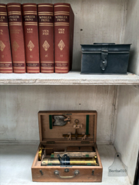 Zeldzame vondst, complete antieke Duitse graanmeter en weegset uit de jaren '30! (148040)