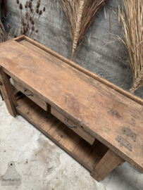 Authentiek werkbank 2 lades 147821 lengte 187 cm