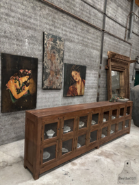 Historisch 297 cm lang houten dressoir uit ca 1910 functioneel vakmanschap 147842