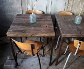 Industriële stoere horeca tafel op maat, scheepswandplanken (132482).verkocht