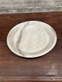 Ronde marmeren schaal, wit marmer uit de steengroeven van de Taj Mahal 147741 verkocht