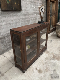 Elegante antieke winkelvitrine 3 kanten glas ca 1920 147847