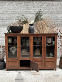 Antieke houten vitrine winkel schoolkast 148128