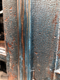 Vitrinekast prachtig blauw patina (146070) verkocht