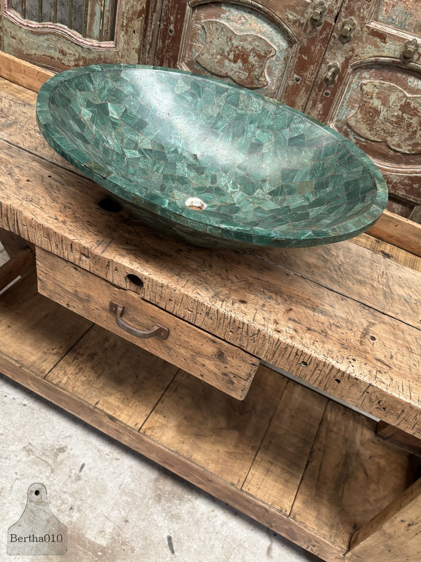 Oude eikenhouten werkbank  perfect voor elk interieur 147524