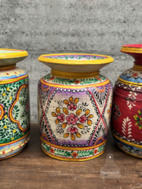 Oude houten melkpot uit India 147885ac 35 cm hoog