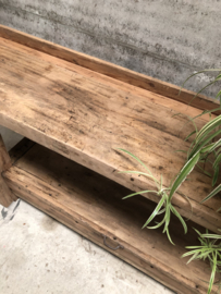 262 cm lange antieke eiken werkbank met klep (146308) verkocht
