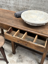 Authentiek lang schoolbureau 3 laden ideale hoogte 147932 verkocht