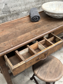 Authentiek lang schoolbureau 3 laden ideale hoogte 147932 verkocht