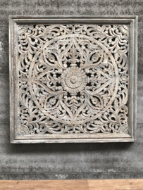 Oosters paneel houtsnijwerk 150 x 150 cm (145505) verkocht