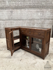Authentieke houten vitrinekast winkeltoonbank erfstuk met ziel 147862