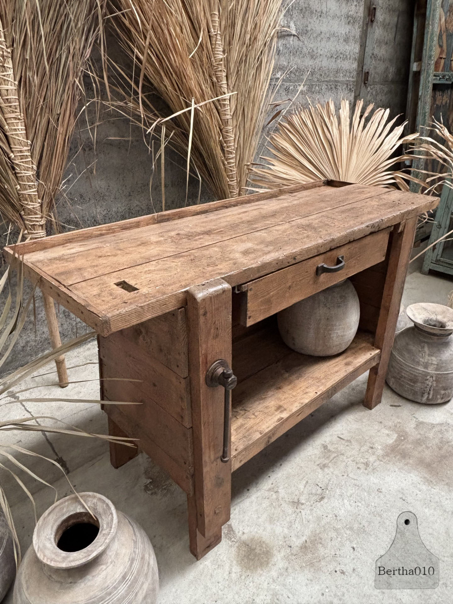 Antieke kleinere werkbank 147561 lengte 134 cm verkocht