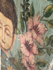 Oud paneel handbeschilderd Siddhattha Gautama Buddha 147481