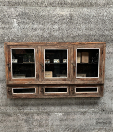 Antieke unieke houten hangvitrine uit de jaren 20 30 147729 verkocht