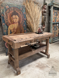 Antieke Hollandse werkbank 147500 lengte 158 cm verkocht