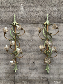 Originele Italiaanse wandlampen Banci Firenze parelmoer bloemen 147969