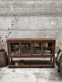 Antieke originele laboratorium school vitrinekast 148122