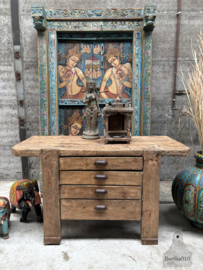 Antieke werkbank met laden (146434) lengte 150 cm verkocht