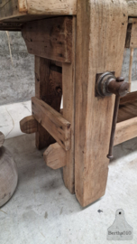 Antieke eiken werkbank 147369 lengte 195 cm verkocht