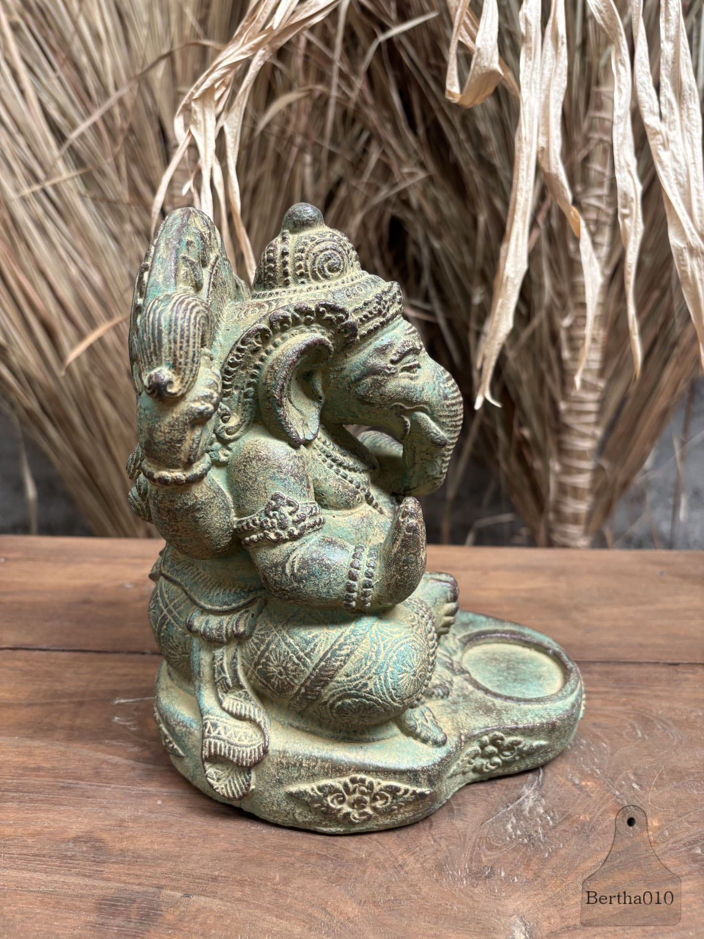 Stenen beeld Ganesha waxinelichthouder 147509
