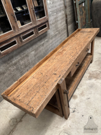 Lange originele oude werkbank 147929 lengte 250 cm
