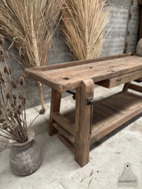 Tijdloos vakmanschap massief houten werkbank uit Frankrijk 147937 lengte 207 cm