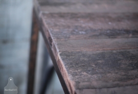 Industriële stoere horeca tafel op maat, scheepswandplanken (132482).verkocht