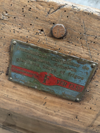 Antiek professioneel werkblok, geleefd patina, F. Ver Elst Fabriekslabel 147809