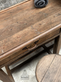 Authentiek lang schoolbureau 3 laden ideale hoogte 147932 verkocht