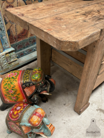 Antieke werkbank met laden (146434) lengte 150 cm verkocht