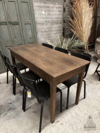 Oude houten schooltafel bureau lengte 150 cm 148264