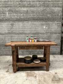 Oude schoolwerkbank 157 cm lengte 147797 verkocht