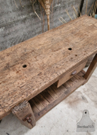Antieke eiken werkbank 147368 lengte 150 cm verkocht