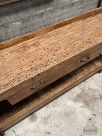 Lange originele oude werkbank 147929 lengte 250 cm