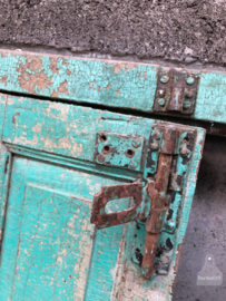 Antieke poort groen turquoise ( 144028) verkocht